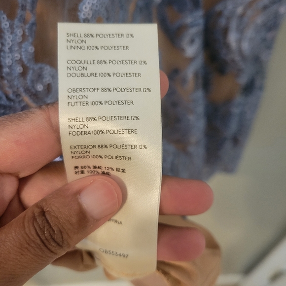 Free People Night Shimmers Pastel Blue Sequinced Mini Babydoll Dress. Size 4 - Picture 11 of 14